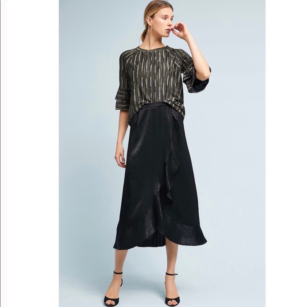 Anthropologie Eva Franco Gold Rush Ruffle Top
